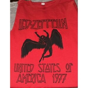 Led Zeppelin 1977‎ USA Red Rock Tee Shirt Long Sleeve - XL